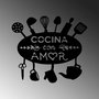 Wallity Cocina Con Amor Escultura de pared